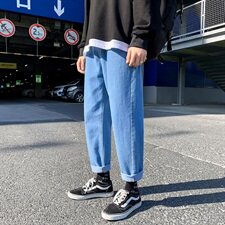 2021春秋新款直筒牛仔裤宽松版港风老爹裤长裤P30，男装牛仔裤，星座410-6（原星座1304-1）
