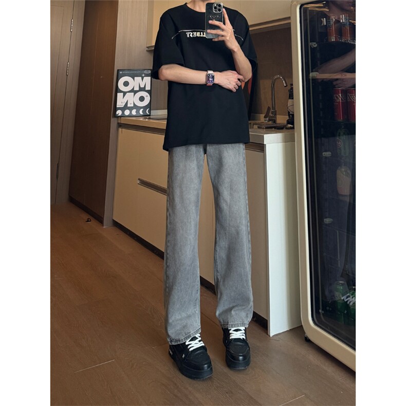 现货水洗复古宽松直筒牛仔裤男K5806-P50控78,男装牛仔裤,星座205