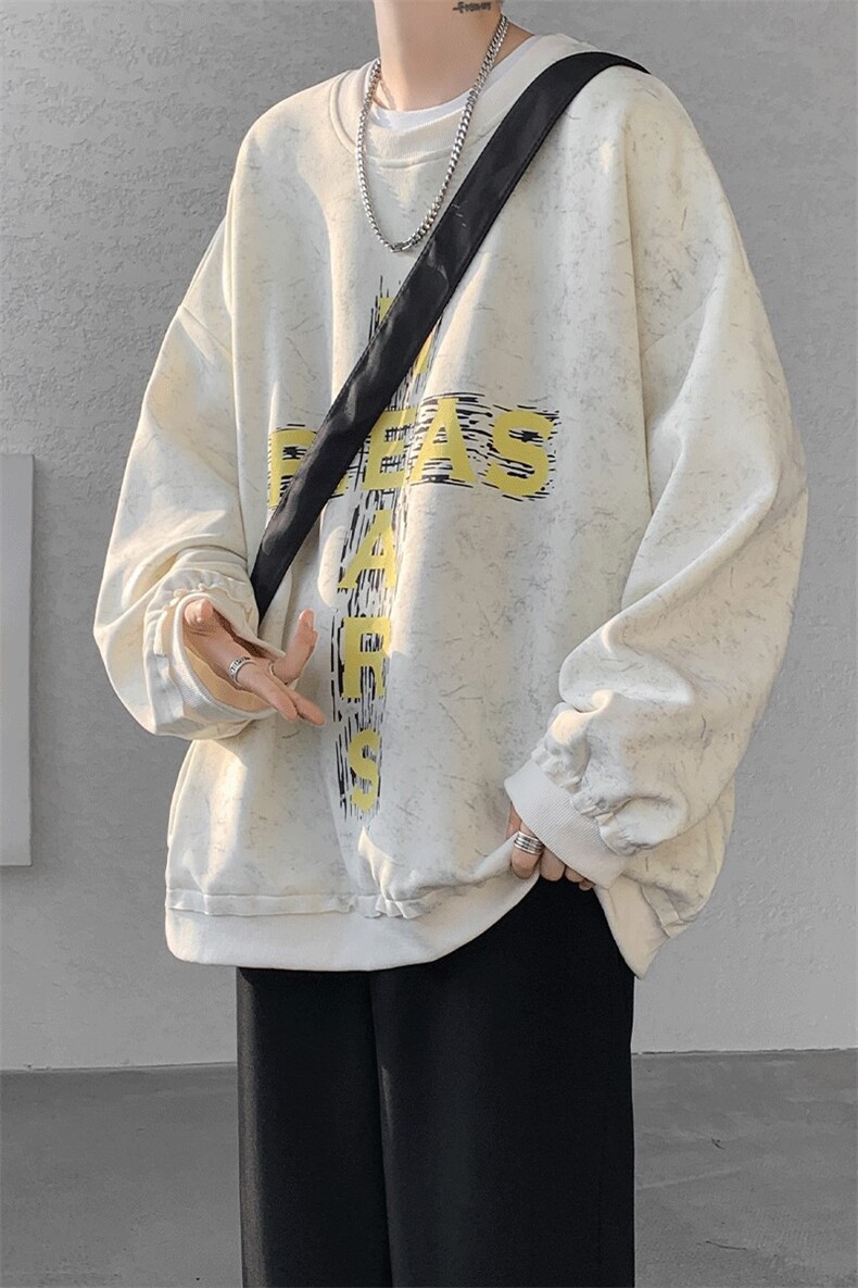 现货WY10082-特P45控88春季新款扎染高品质百搭大码圆领卫衣,男装卫衣,电商A059