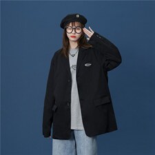 中性秋装新款宽松百搭休闲翻领西服小西装外套上衣XF52P75，男装西服套装，电商D325