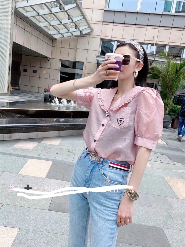 海军风天丝上衣，女装，玫丽梦