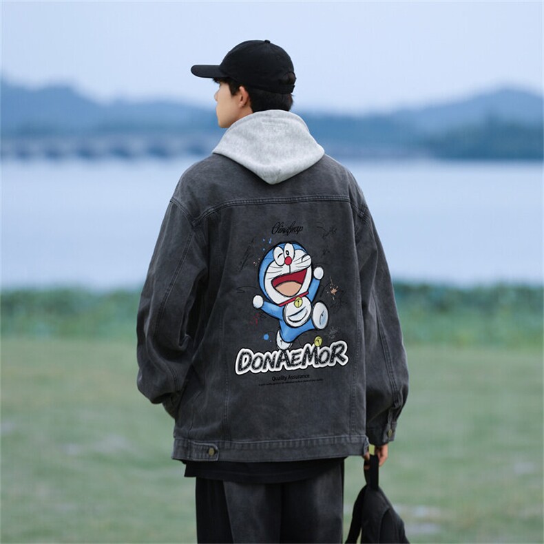 字母印花牛仔外套百搭美式夹克春秋季潮流宽松情侣衣服JK1126-P88,男装夹克,星座1103-3