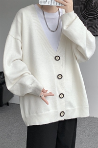 8XL-M 特大码开衫毛衣简约外套男情侣休闲针织衫毛线衣MY1205P55图片