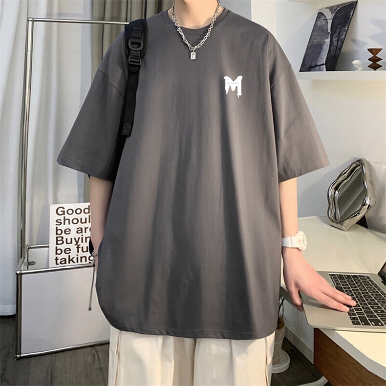 抖音得物二开现货供应220克夏装重磅美式高街宽松短袖t恤MT32,男装T恤,电商A486-1