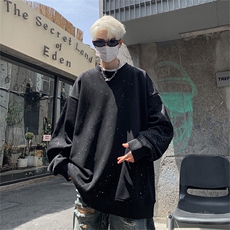 抖音得物高品质重磅全棉二开支持退换360克满天星圆领卫衣CM09，男装卫衣，电商A486