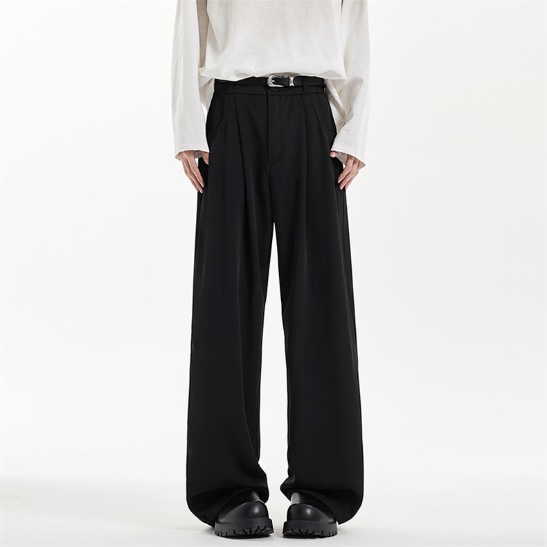 大码潮流高级感直筒阔腿垂坠感冰丝休闲裤西裤K8531-P35【特价】，男装西裤，电商A007