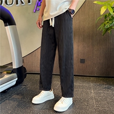 KK175-P58社会小伙宽松纹理冰丝直筒裤夏季薄款阔腿裤跑步机景，男装休闲裤，星座215（原电商B249）