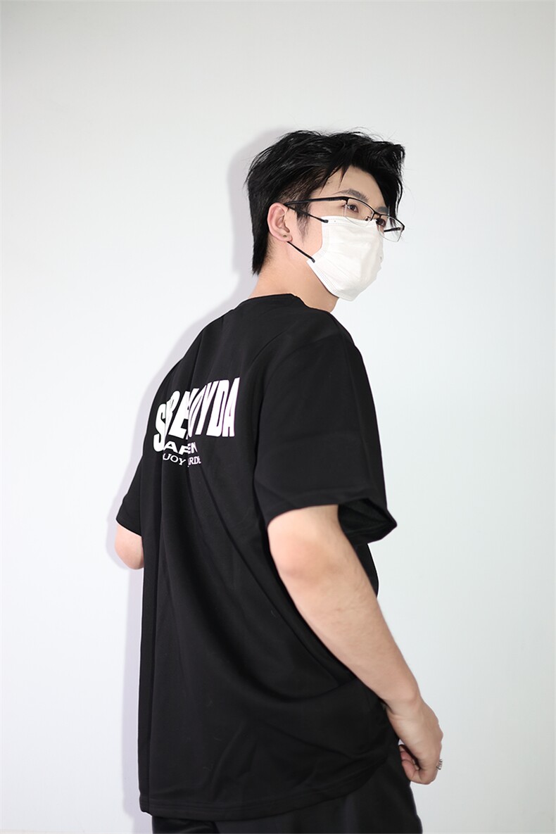 风短袖T恤花绘刺绣设计感T恤美式复古条纹口袋短袖T恤P48,男装T恤,电商B319