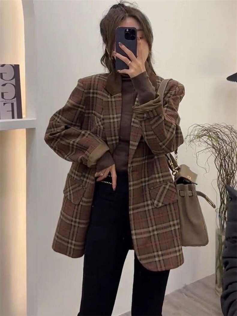 加格子外套，其它，依多坊