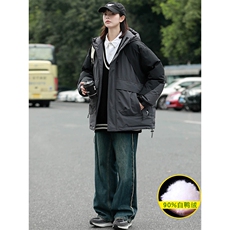 冬上新加绒加厚羽绒服中性时尚冲锋衣外套男女8319-P220控价318，男装羽绒服，电商A441-1