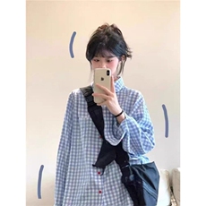 红扣日系轻奢格子衬衫ZC084-特批38，男装衬衫，星座313A(原308A-2)