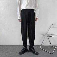 魔术贴腰休闲西裤哈伦裤马丁靴裤子男/KM98P55现货，男装西裤，电商D325