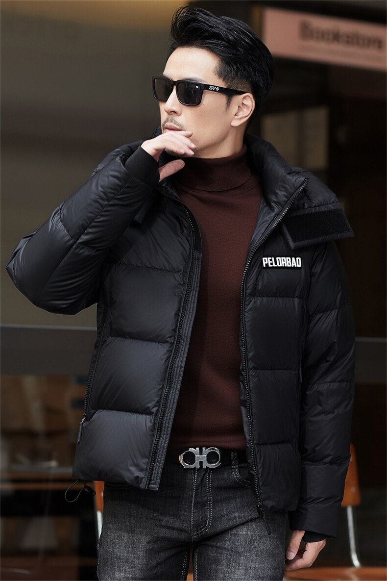 ZMS-M8817新款冬季男士鹅绒羽绒服可脱卸帽保暖外套修身大衣,男装羽绒服,电商B360