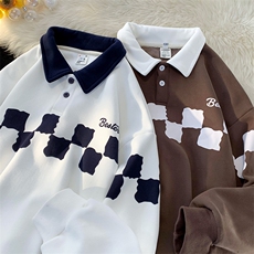 大秋季卫衣男宽松拼色polo领长袖416B-WY266-P60限78，男装卫衣，星座416B-1