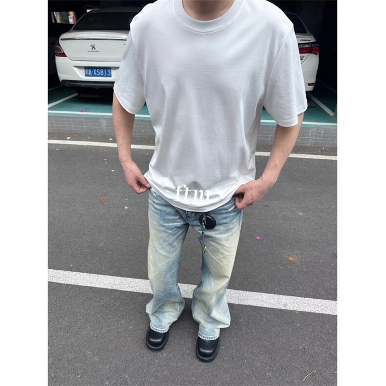 美式直筒牛仔裤男秋季新款水洗做旧阔腿裤子男士长裤L99011-P58,男装牛仔裤,星座1008