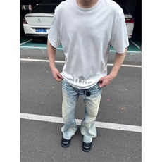 美式直筒牛仔裤男秋季新款水洗做旧阔腿裤子男士长裤L99011-P58，男装牛仔裤，星座1008