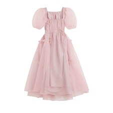 decplace/小众设计法式方领粉色露背温柔颗粒，其它，dec place