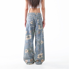 903-AK40-特P55【S-3XL】男女花灰牛仔裤！4，男装牛仔裤，星座903