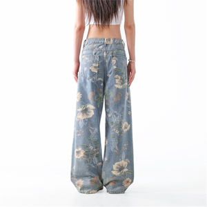 903-AK40 -特P55【S-3XL】 男女花灰牛仔裤！4图片