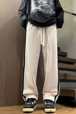 港风美式卫裤宽松休闲两条杠松紧拖地卫裤XZ302B-1-K23306P45，男装休闲裤，星座302B-1