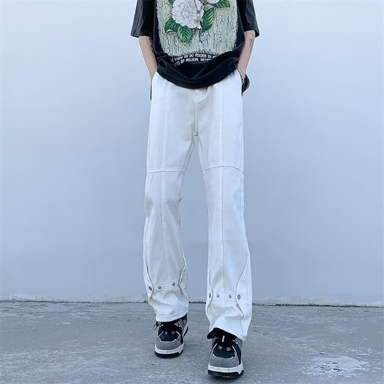美式vibe风裤子高街潮ins牛仔裤男设计感小众微喇直筒裤16099-p55,男装牛仔裤,星座1008