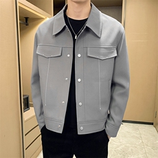 秋季2024轻熟抖音小伙明线纯色休闲夹克店主风A236-JK5030-P115，男装夹克，电商A236