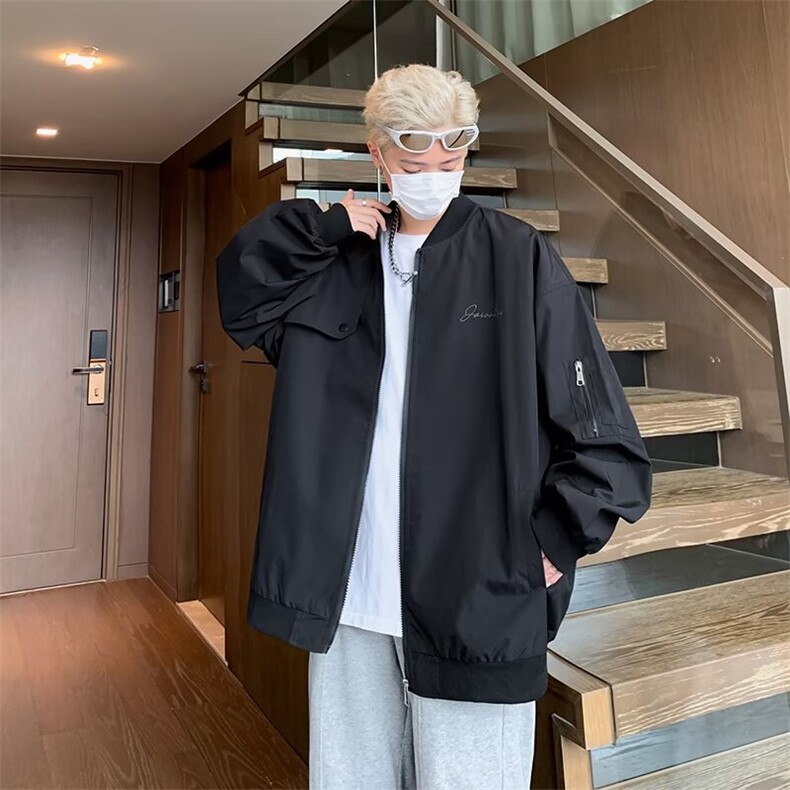 美式棒球服夹克外套男士2024新款潮牌痞帅宽松上衣潮W5909-P62,男装夹克,星座412-2