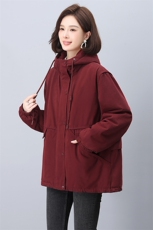 加绒厚度派克服女2025冬季新款宽松休闲连帽保暖棉服，女装派克服，天丽