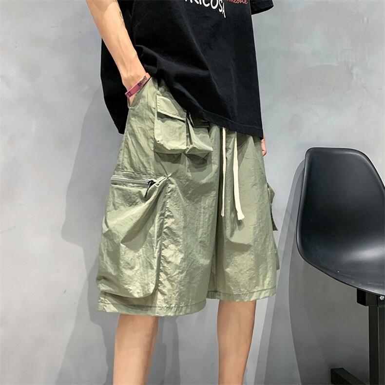 防水速干机能风工装拉链口袋短裤五分运动阔腿哈伦裤XYD07图片
