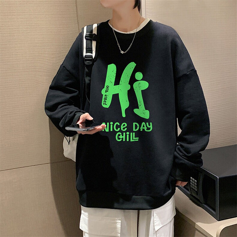 圆领卫衣男超大码胖子肥佬大号长袖t恤S6418-P28图片