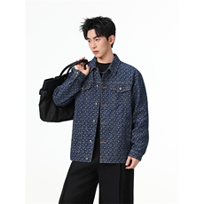水洗牛仔外套男款春美式痞帅上衣服宽松休闲工装夹克JK1322-P75，男装工装外套，星座1103-3