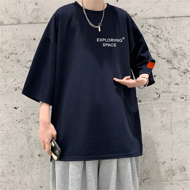 Q11244-P30NASA春夏季七分袖t恤男大码五分袖男短袖中袖大皂风,男装T恤,电商A040