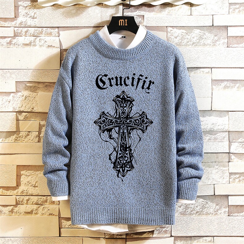 加厚加绒毛衣男大码毛线衣男针织衫M19268-P45加绒款-P65砖墙,男装针织衫/毛衣,电商A040A