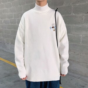 M18239-P45加绒款-P65半高领毛衣男士大码针织衫男毛线衣男，男装针织衫/毛衣，电商A040