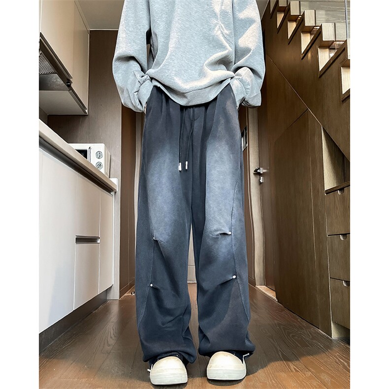 2024新款美式直筒卫裤宽松设计感休闲裤垂感街头男现货K8154-P35,男装休闲裤,星座512-3