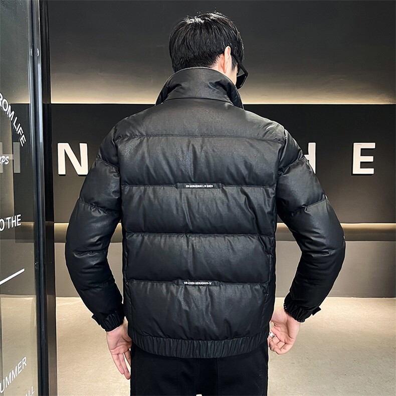 冬季店主皮羽绒服简约羊羔毛时尚保暖外套男0810-P185,男装羽绒服,电商D327