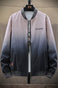 春秋季渐变外套男士潮牌宽松休闲运动棒球领夹克工装DS858T图片