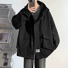 2025秋款新款时尚男士连帽夹克户外防水冲锋衣外套JK661-P80，男装夹克，电商A006