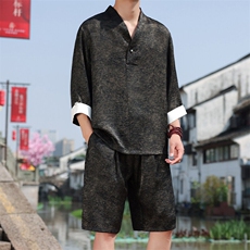 2025春季新款男装新中式汉服衬衣风复古禅服盘扣衬衫C97-P95，男装衬衫，电商B277(原6028)