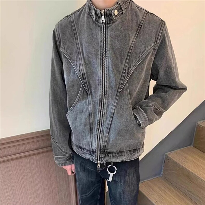 复古牛仔外套男款宽松春秋季高级感痞帅潮流高街夹克TT29P86,男装工装外套,星座1013-1