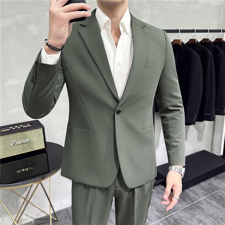2026新款春秋季休闲百搭商务正装修身时尚男士西服单西8660-P155，男装西服，电商A355（原A415）