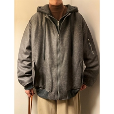 秋冬棉衣仿皮棉袄假两件连帽外套夹棉加厚1016-1W96P158K188，男装棉衣，星座1016-1（原电商B408-1）