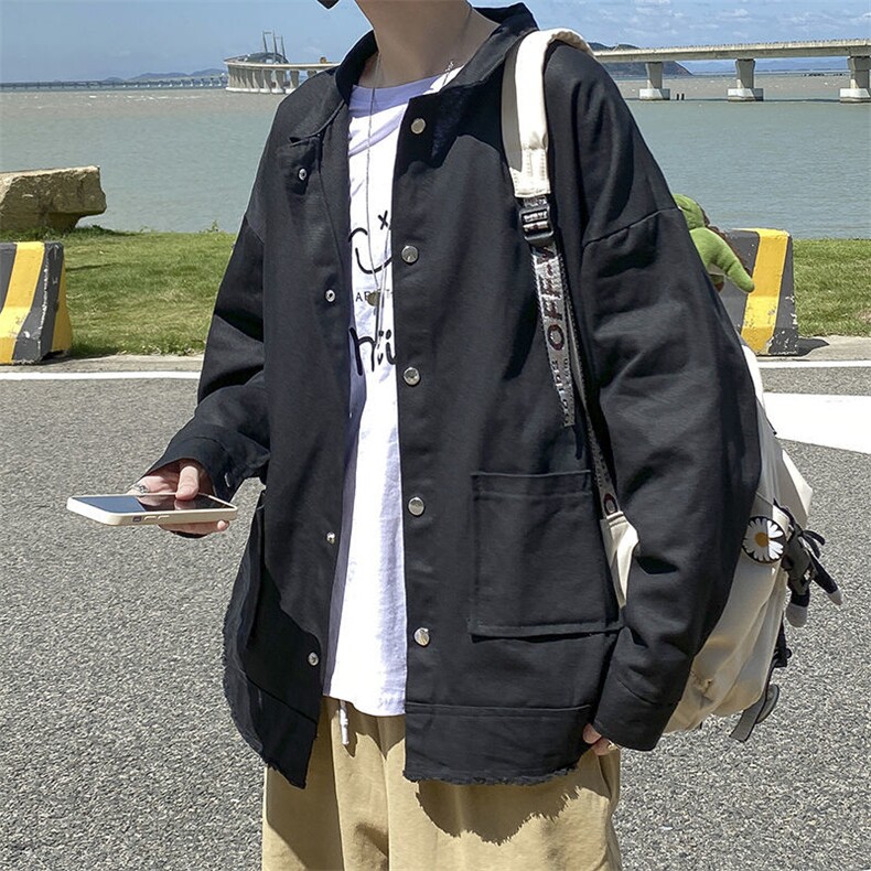 长袖衬衫男港风日系外套W001P33加绒40,男装衬衫,星座1116-2