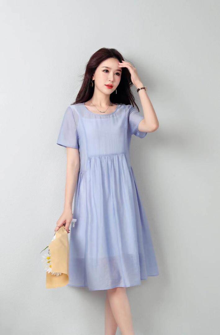 夏季上雪纺连衣裙，女装连衣裙，叠彩服饰