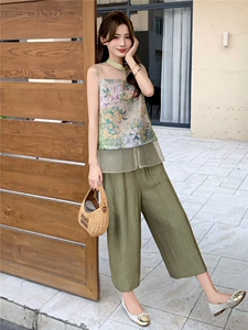 新中式套装女2026夏季新款独特漂亮设计感超火减龄无袖两件套图片