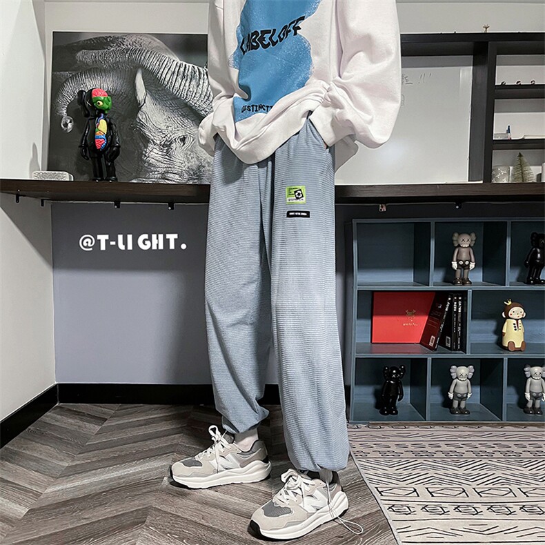 华夫格美式vibe高街裤子男潮牌直筒裤K313P33,男装休闲裤,星座1116-2