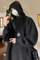 8XL-M特大码毛衫高质量连帽套头宽松毛衣情侣针织衫外套MY1210P75，男装针织衫/毛衣，电商D206-1