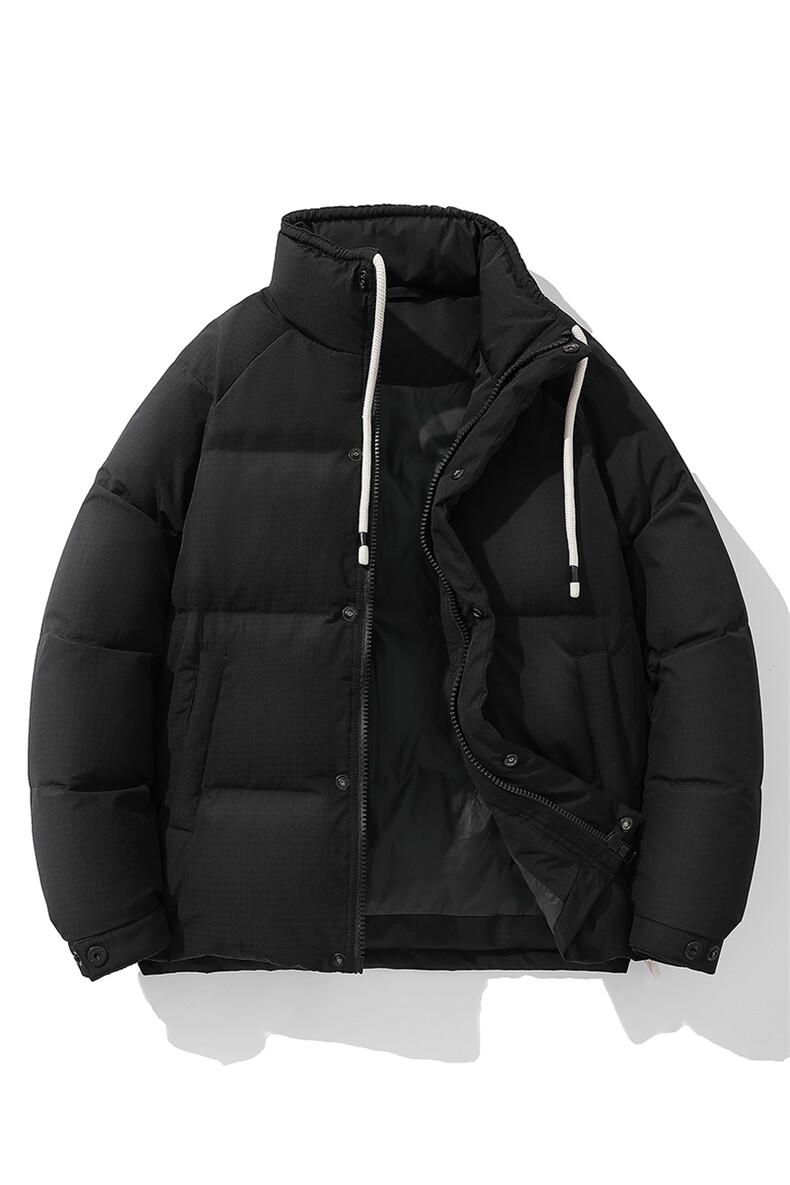 新标90%白鸭绒简约立领抽绳外套纯色加厚羽绒服ESY0205-P210,男装羽绒服,电商B306