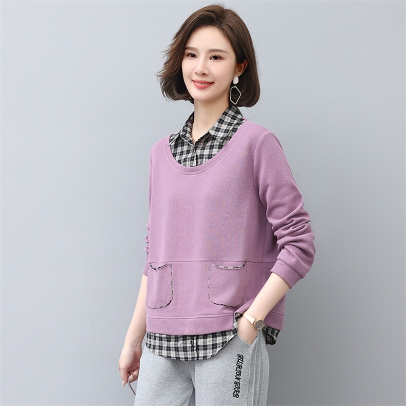 2024年秋季新款韩版休闲百搭卫衣女长袖气质减龄上衣服女打底衫棉图片