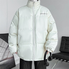 冬季字母印花皮棉衣男立领加厚男士棉服潮流棉袄A266-PY2101-P110，男装棉衣，电商A266